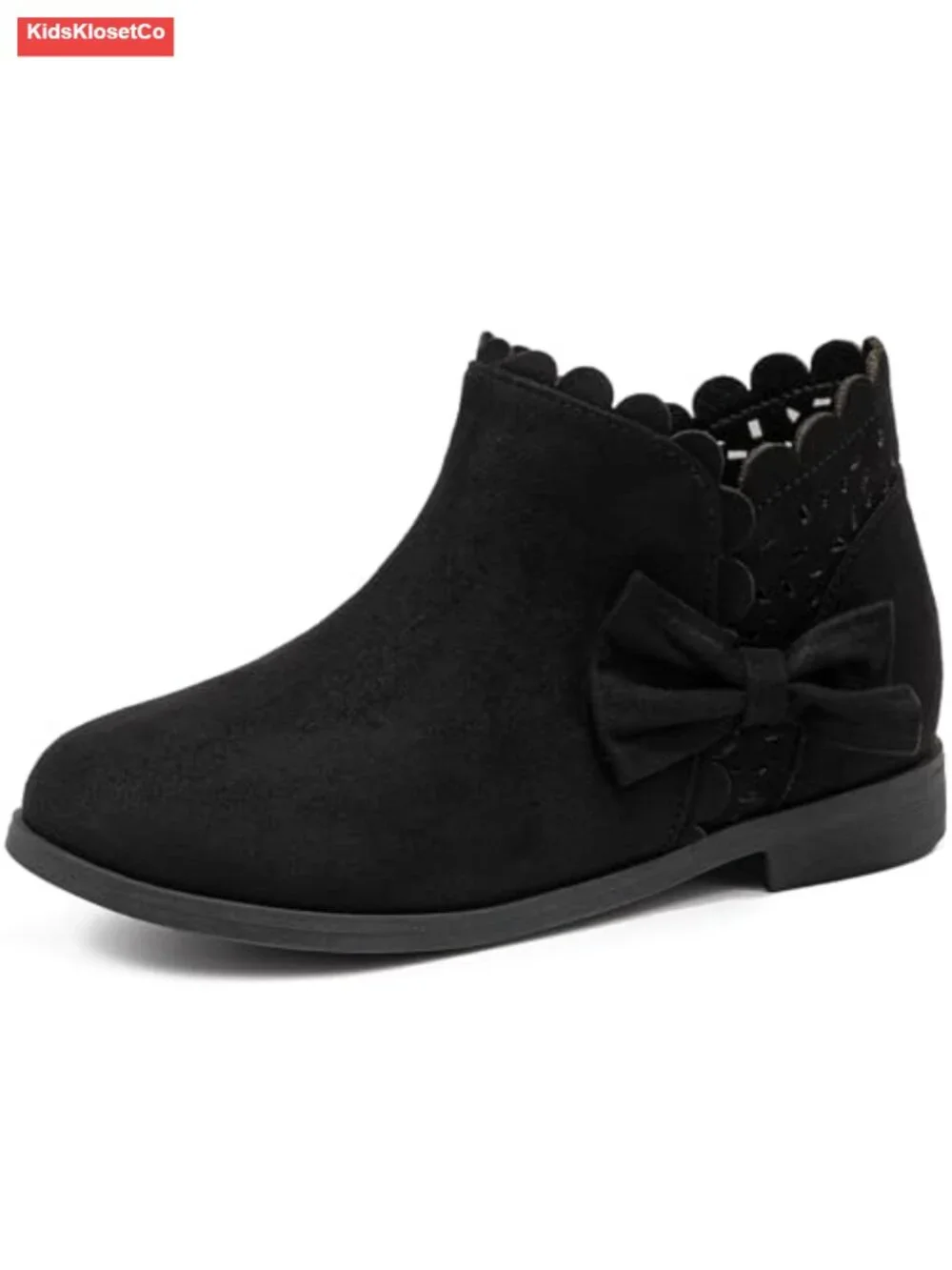 Girls Ankle Boots Toddler Little Big Kid Fall Boot with Bow Suede Side Zip
